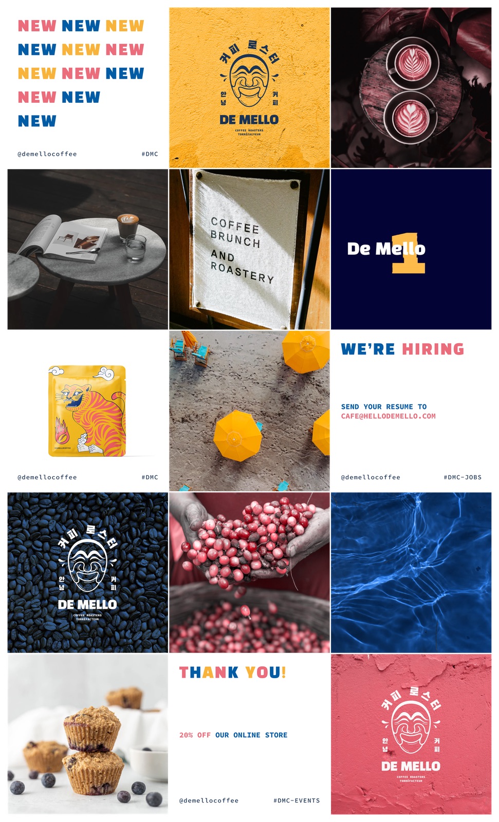 De Mello social media feed showing brand consistency across posts