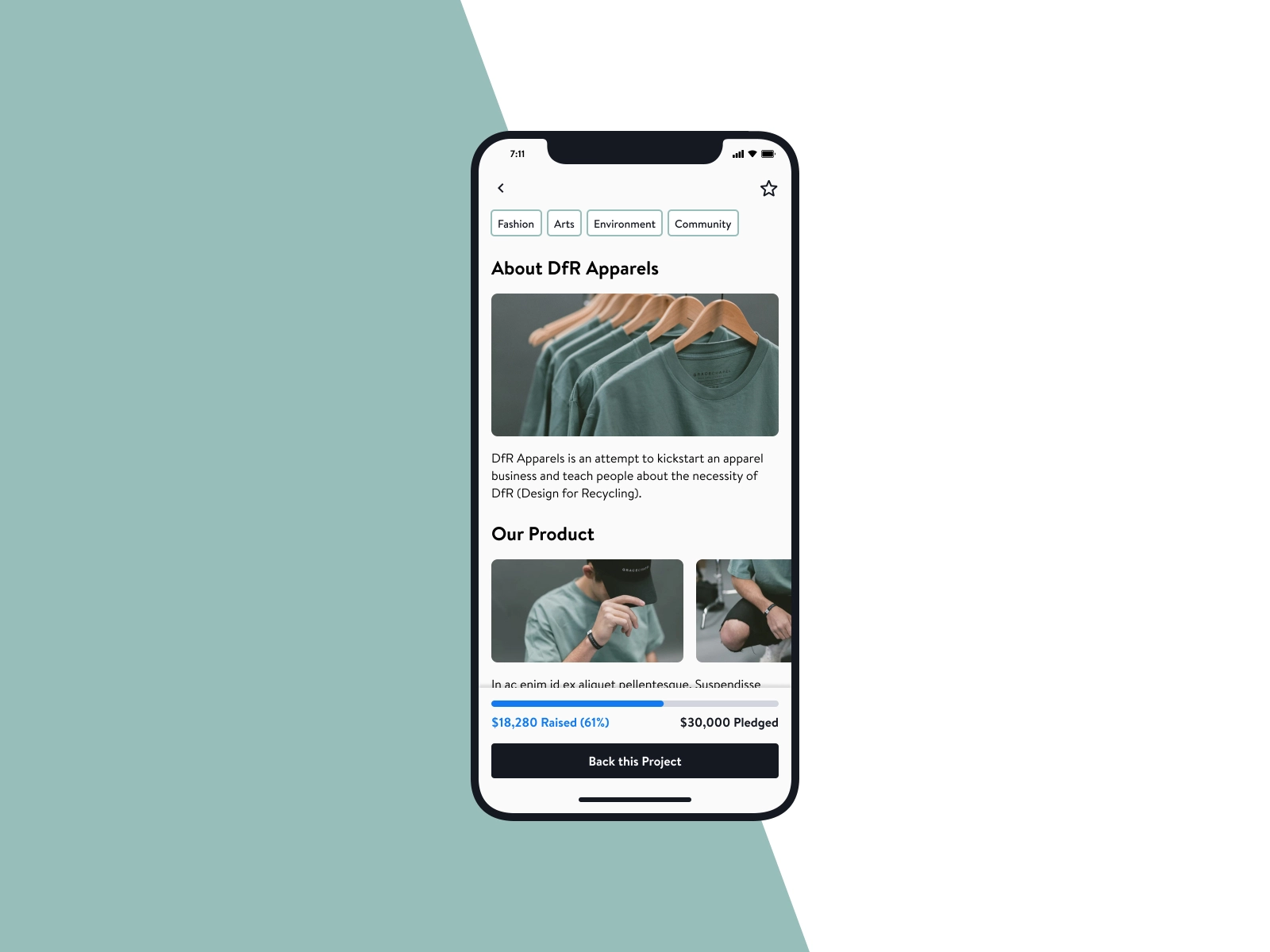 Dribbble UI challenge, selection 3
