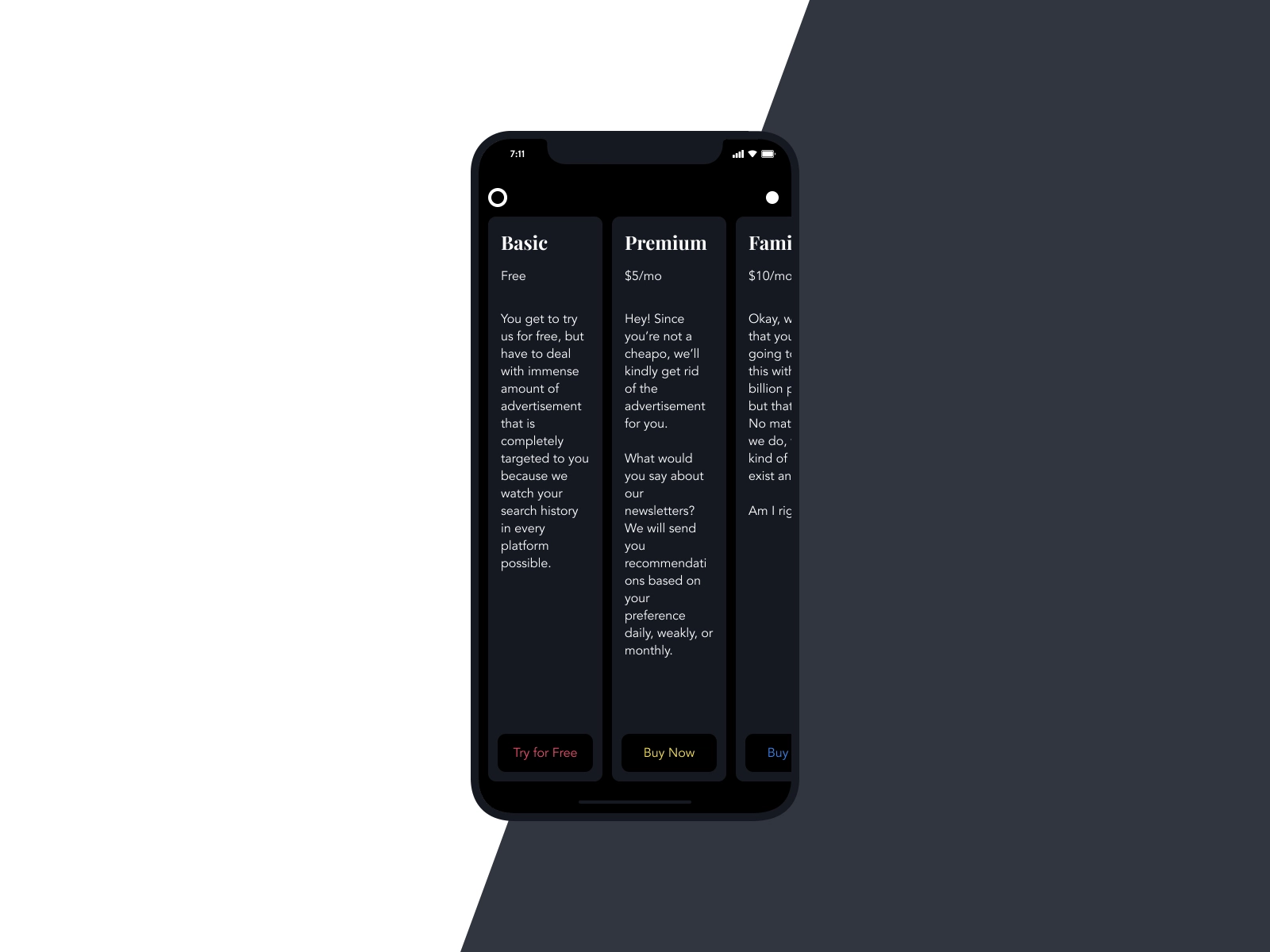 Dribbble UI challenge, selection 4
