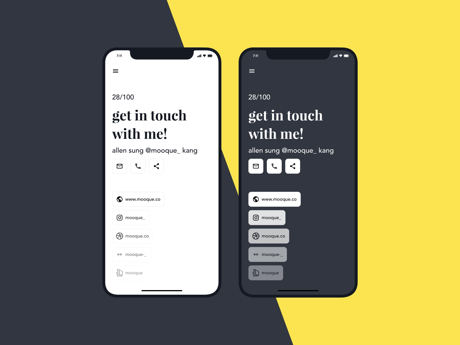 Dribbble UI challenge, selection 5