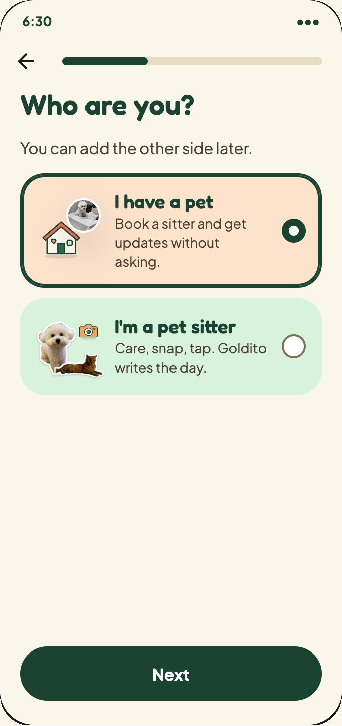 New sign-up, step one of three: Who are you? with two role cards
