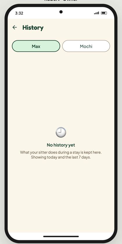 Owner History: one pet at a time, today and the last 7 days