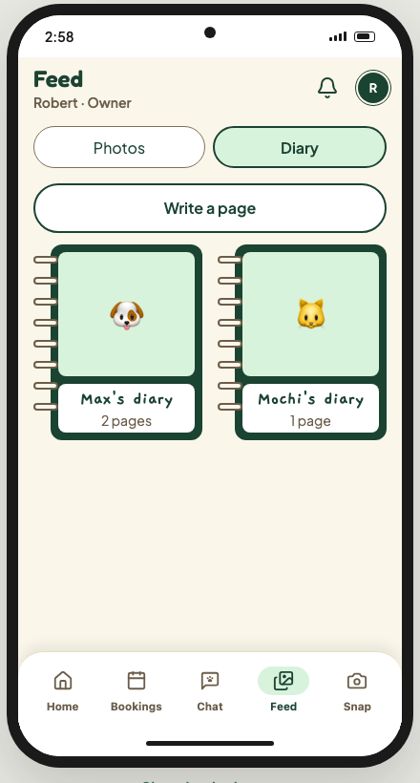 Owner Diary covers, one book per pet