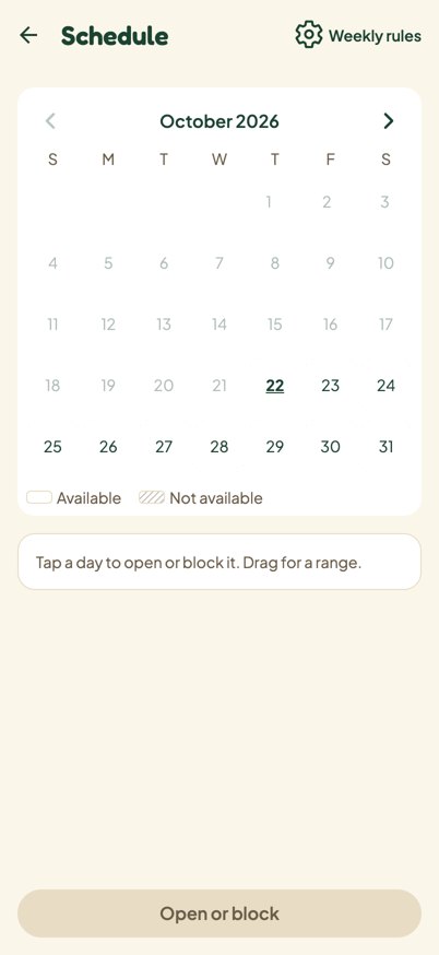 Sitter Schedule in Plus Jakarta Sans