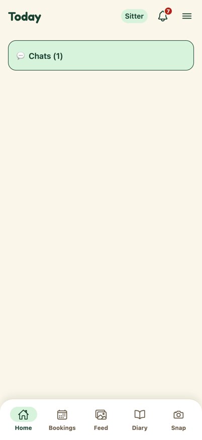 Sitter Home in the system font