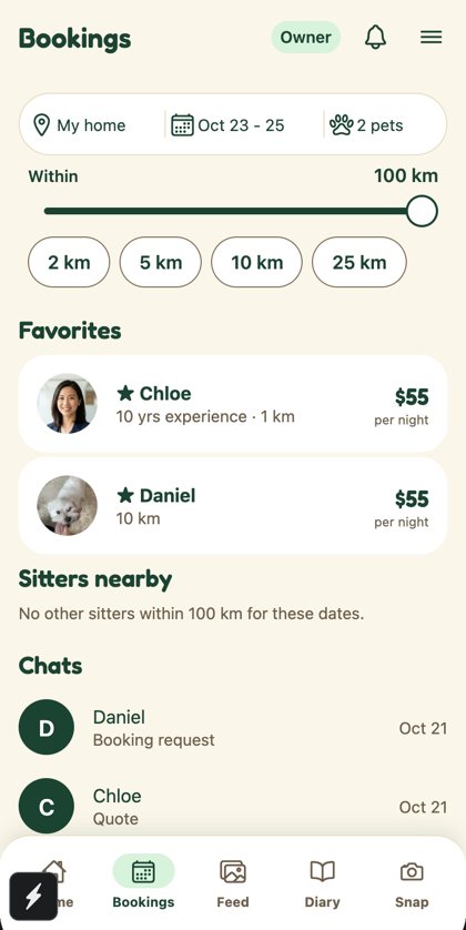 After: Distance quick picks under the slider