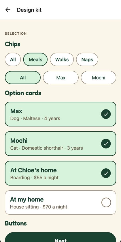 Chips, segments, option cards