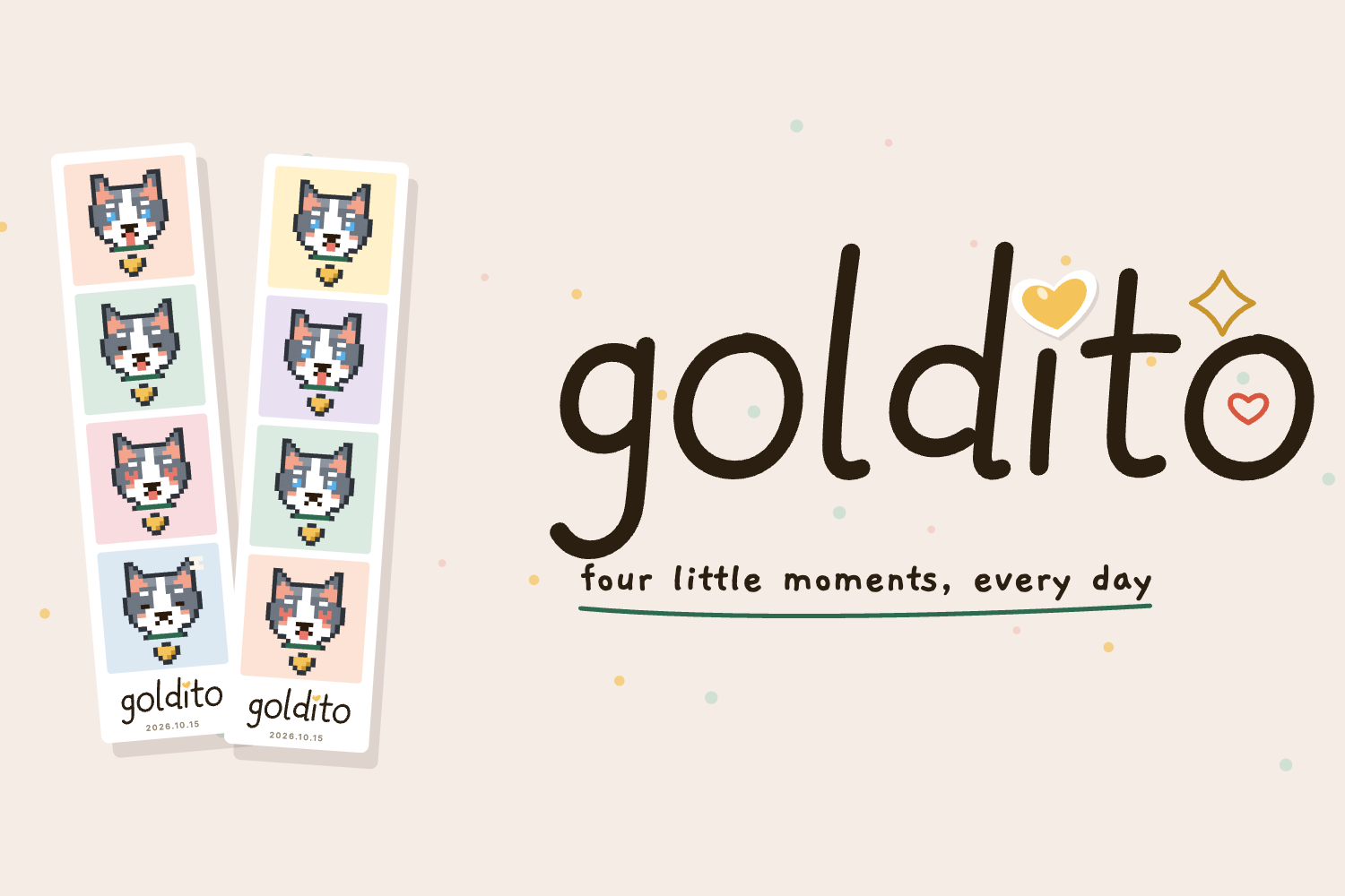 Four-cut strip Devpost logo