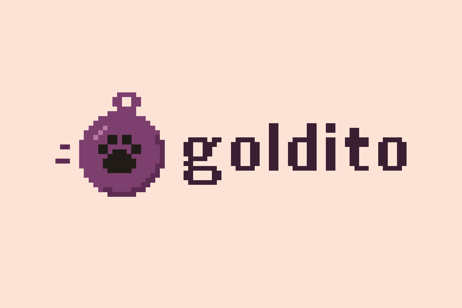 Plum on peach Devpost logo