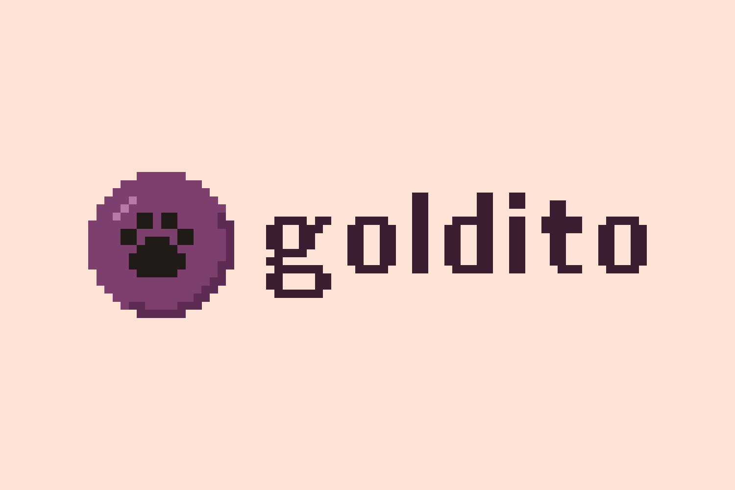 Plum on peach Devpost logo