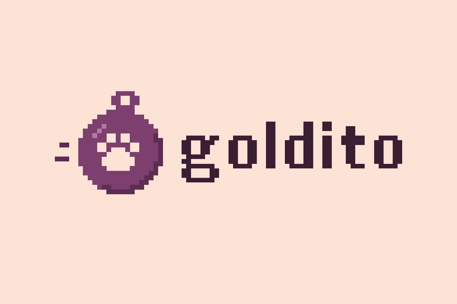 Plum on peach Devpost logo