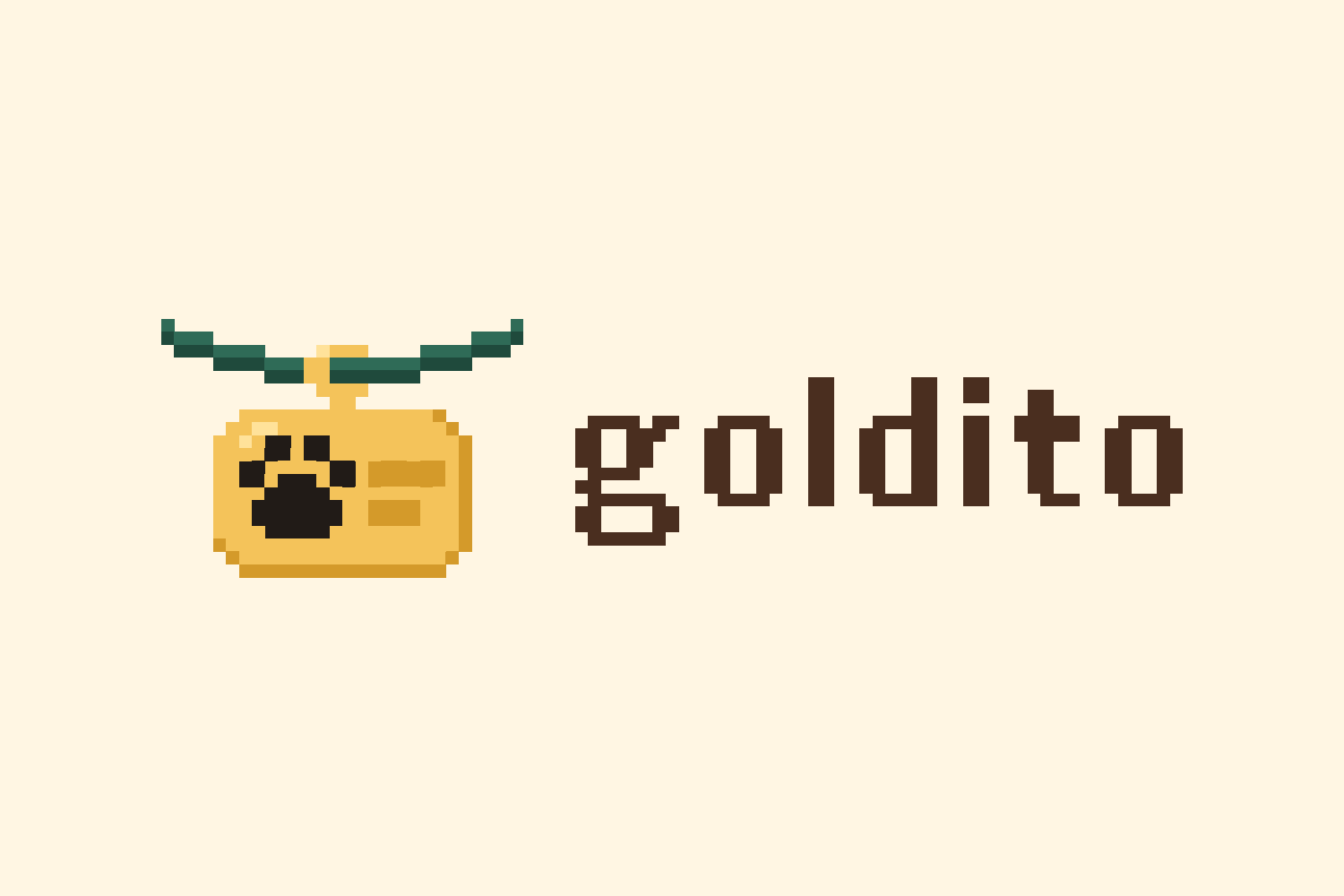 Gold on cream Devpost logo